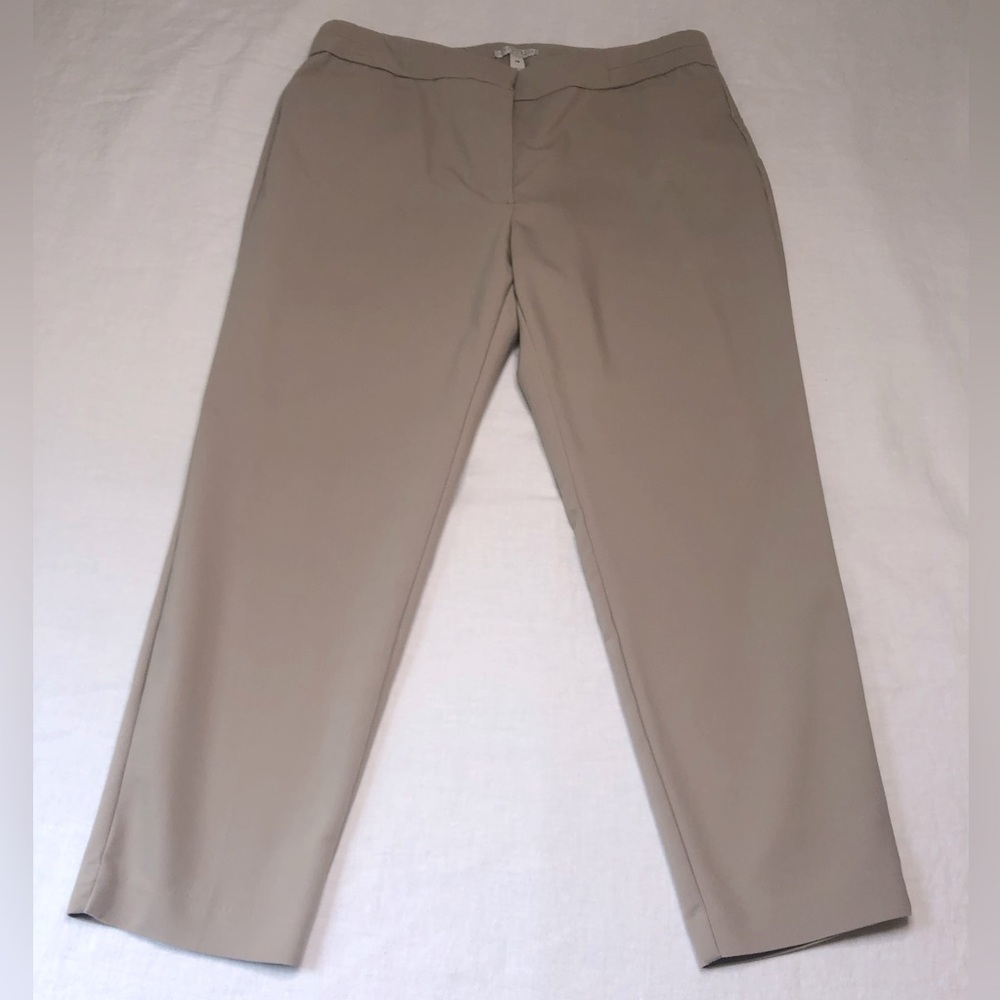 Dana Buchman Cropped Stretch Ankle pants Khaki Tan Women’s Size 14